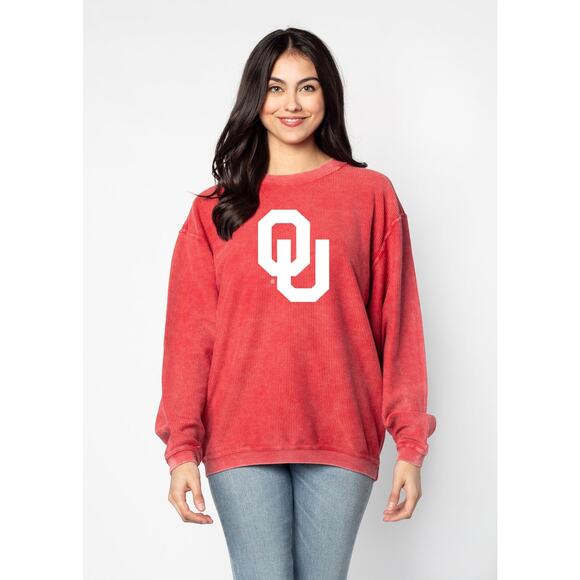 Oklahoma University Red Graphic Sweatshirt Small - Picture 1 of 9